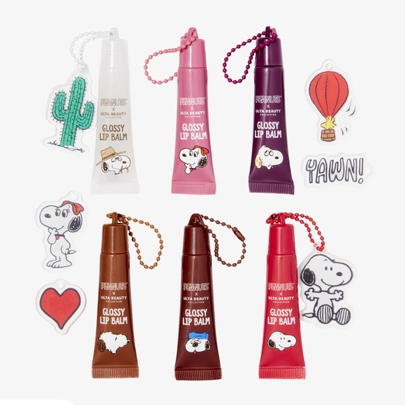 NIB Peanuts x UBC Take The Crew With You Glossy Lip Balm and Keychain Set LE - Picture 2 of 10